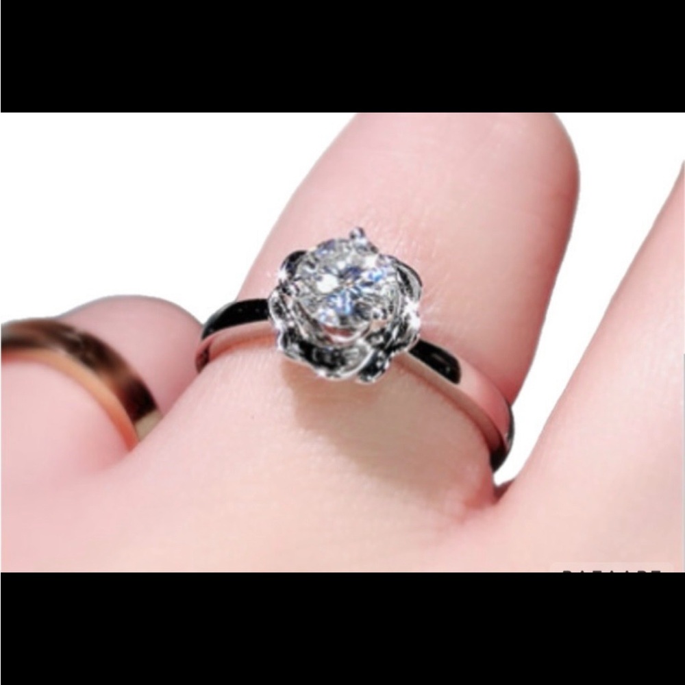 Silver Adjustable rose ring
